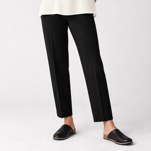 Eileen Fisher XL Lightweight Elastic Waist Viscose Blend Stretch Black Pants